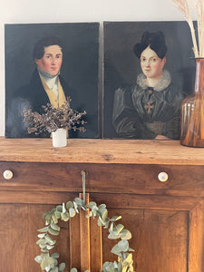 Portraits d’un jeune couple École française du 19ème siècle