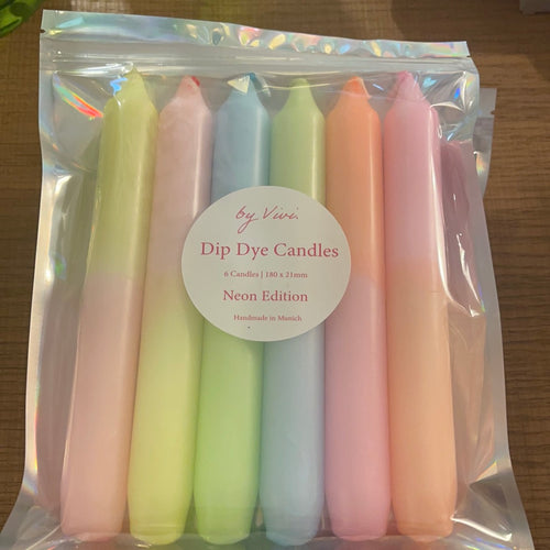 Dip dye Candles neon Edition