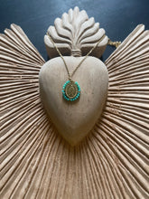 Charger l&#39;image dans la galerie, Collier avec médaille Santa Maria bleu turquoise