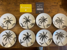 Charger l&#39;image dans la galerie, 8 assiettes à dessert palmier peintes à la main