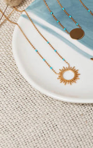 Collier soleil turquoise