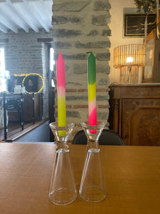 Trio bougies tye and dye vert rose et jaune